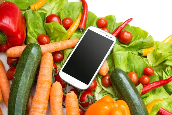 Verduras y un Smartphone —  Fotos de Stock